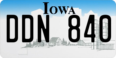 IA license plate DDN840