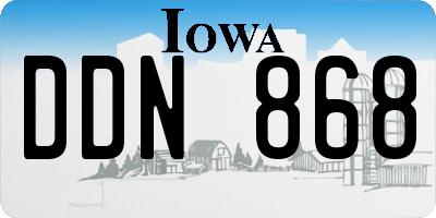 IA license plate DDN868