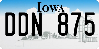 IA license plate DDN875