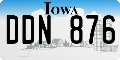 IA license plate DDN876