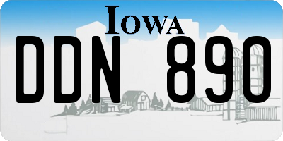 IA license plate DDN890