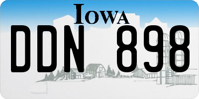 IA license plate DDN898