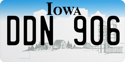 IA license plate DDN906