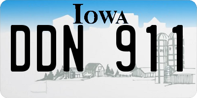 IA license plate DDN911