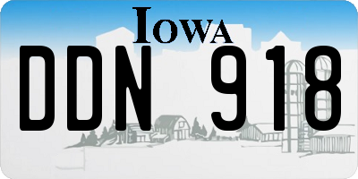 IA license plate DDN918