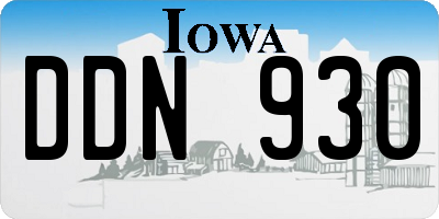 IA license plate DDN930