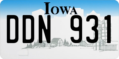 IA license plate DDN931
