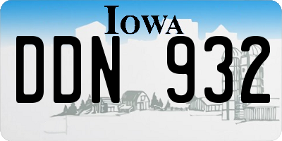 IA license plate DDN932