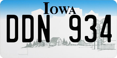 IA license plate DDN934