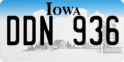 IA license plate DDN936