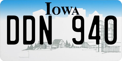 IA license plate DDN940