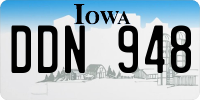 IA license plate DDN948