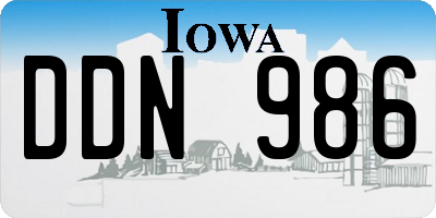 IA license plate DDN986