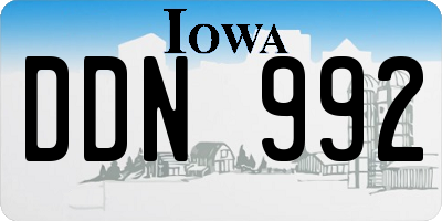 IA license plate DDN992
