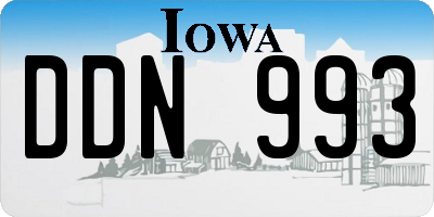 IA license plate DDN993