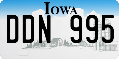 IA license plate DDN995