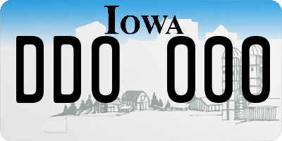 IA license plate DDO000