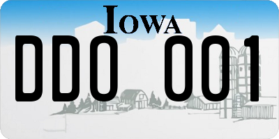 IA license plate DDO001