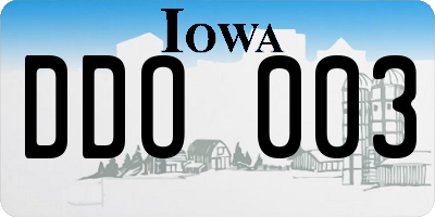 IA license plate DDO003
