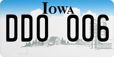 IA license plate DDO006