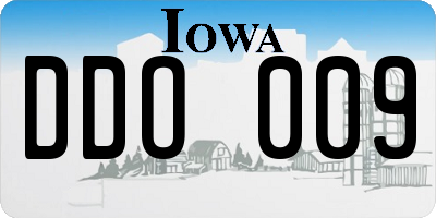 IA license plate DDO009