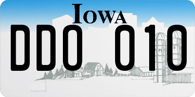IA license plate DDO010
