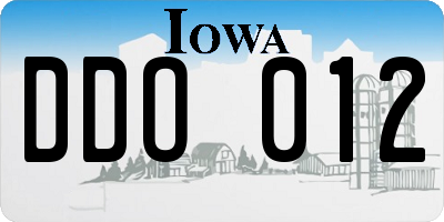 IA license plate DDO012