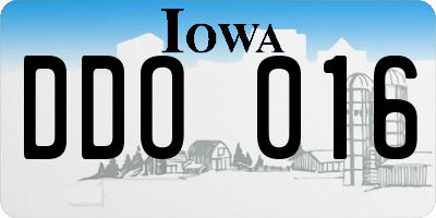 IA license plate DDO016