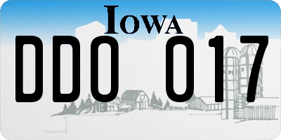 IA license plate DDO017