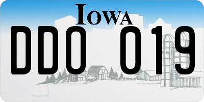 IA license plate DDO019