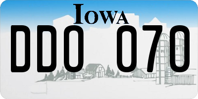 IA license plate DDO070