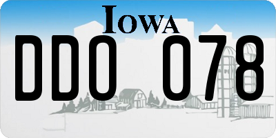 IA license plate DDO078