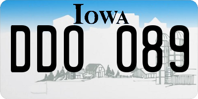 IA license plate DDO089