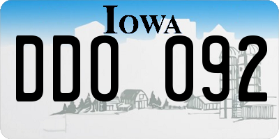 IA license plate DDO092
