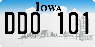 IA license plate DDO101