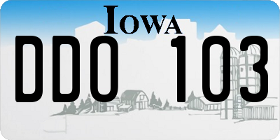 IA license plate DDO103