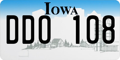 IA license plate DDO108