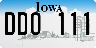 IA license plate DDO111