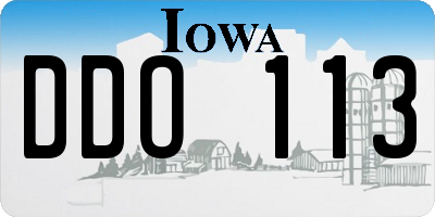 IA license plate DDO113