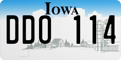 IA license plate DDO114