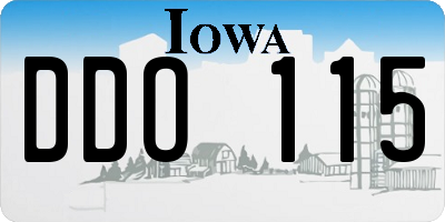 IA license plate DDO115
