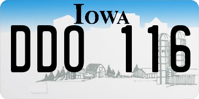 IA license plate DDO116