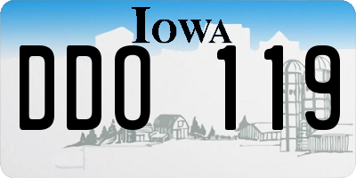 IA license plate DDO119