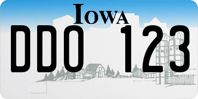 IA license plate DDO123