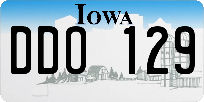 IA license plate DDO129