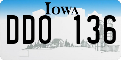 IA license plate DDO136