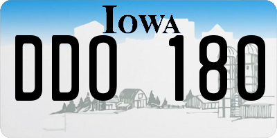 IA license plate DDO180