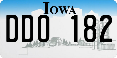 IA license plate DDO182