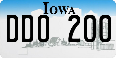 IA license plate DDO200