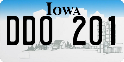 IA license plate DDO201